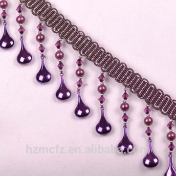 Beaded trimmings for windws curtain wholesale beaded fringe