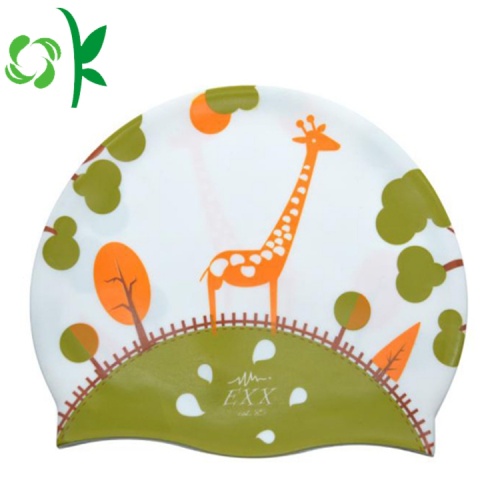 Printed Silicone Funny Swim Cap untuk Dewasa Grosir