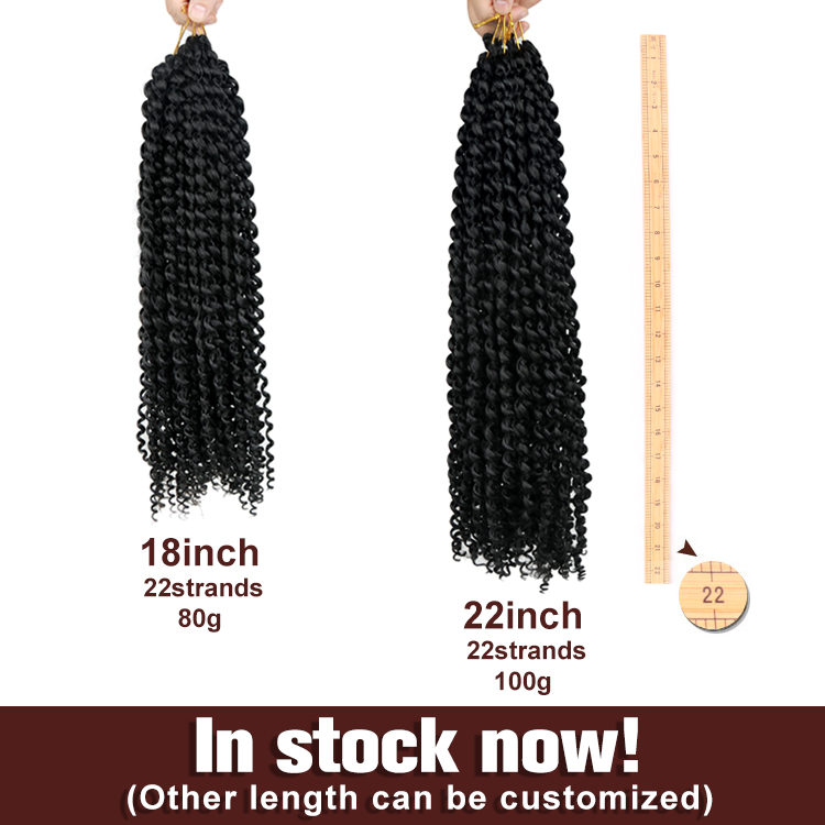 Wholesale Kanekalon Passion Twist Prelooped Braiding 18" Synthetic Crochet Braid Hair 22 inch Water Wave Passion Twist Hair