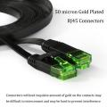 Cat 6 Black Flat Patch Cable Pure Copper