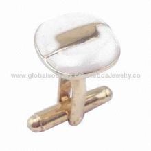 Cufflinks, Made of Brass and Enamels, OEM and Small Orders Welcomed