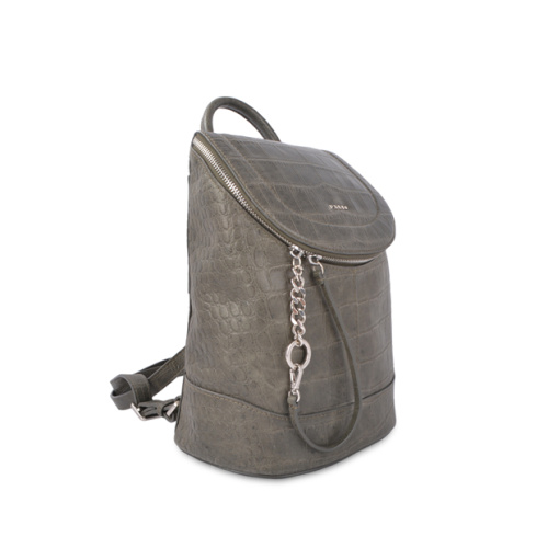 Minimalist Style Leder Rucksack Croco Zipper Handle Bag