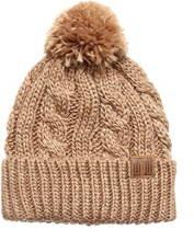 Women ribbed knit satin lined beanie hats