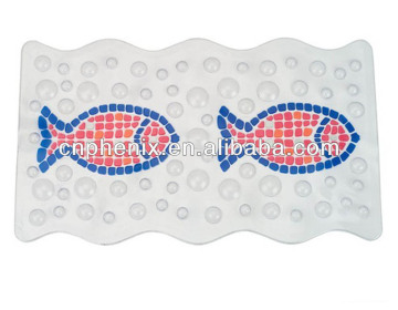 Fish design anti slip PVC bath mat