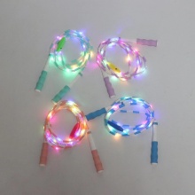Rainbow Color Lightweight Beaded Jump Rope for Kids: Soft and Beaded Skipping Rope