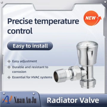 All-Copper Chrome-Plated Angle Radiator Valve