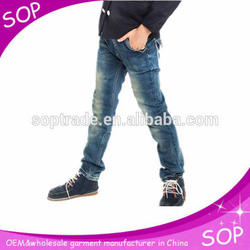 Latest jeans pants kids to china blue long denim cotton pants boys jeans