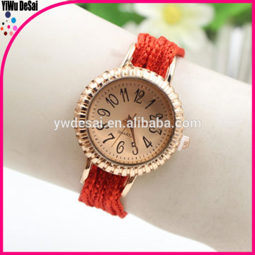 ladies bracelet wrist watch 2015 Leather Vintage Bracelet Lady Watch With Pendant