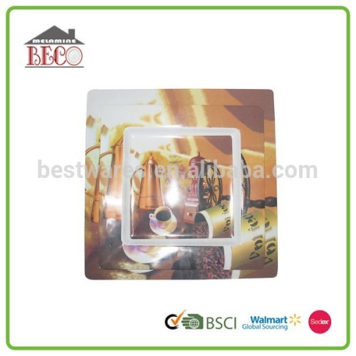 Melamine serving transparent plastic trays