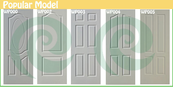 2 Panel Economic HDF White Primer Mold Door