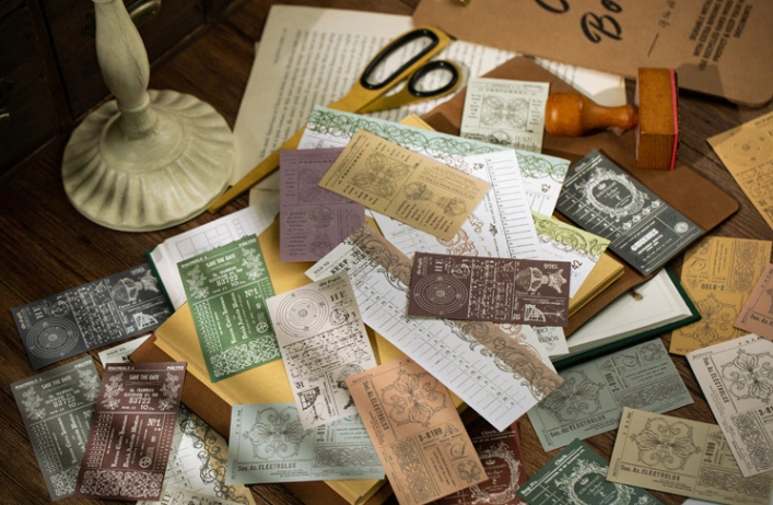 Retro Ticket Design Repeatedly Use Scrapbook Paper Special Paper Material