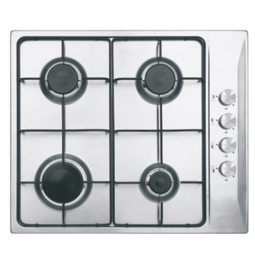 Hob Keluli Tahan Karat Putih 4-Burner 600mm