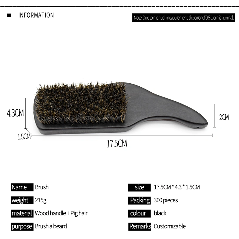 Men Beard Brush Boar Hair Bristle Hard Shaving Comb Wood Handle Face Massage Hairdresser Mustache Brush Shaving Beauty Tool