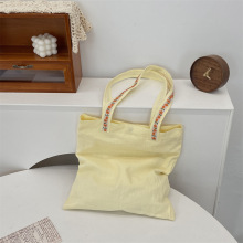 Yellow Versatile Canvas Tote Bag With Inner Pocket