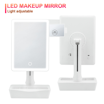 Lighted Vanity Makeup Mirror with Cosmetic Organizer