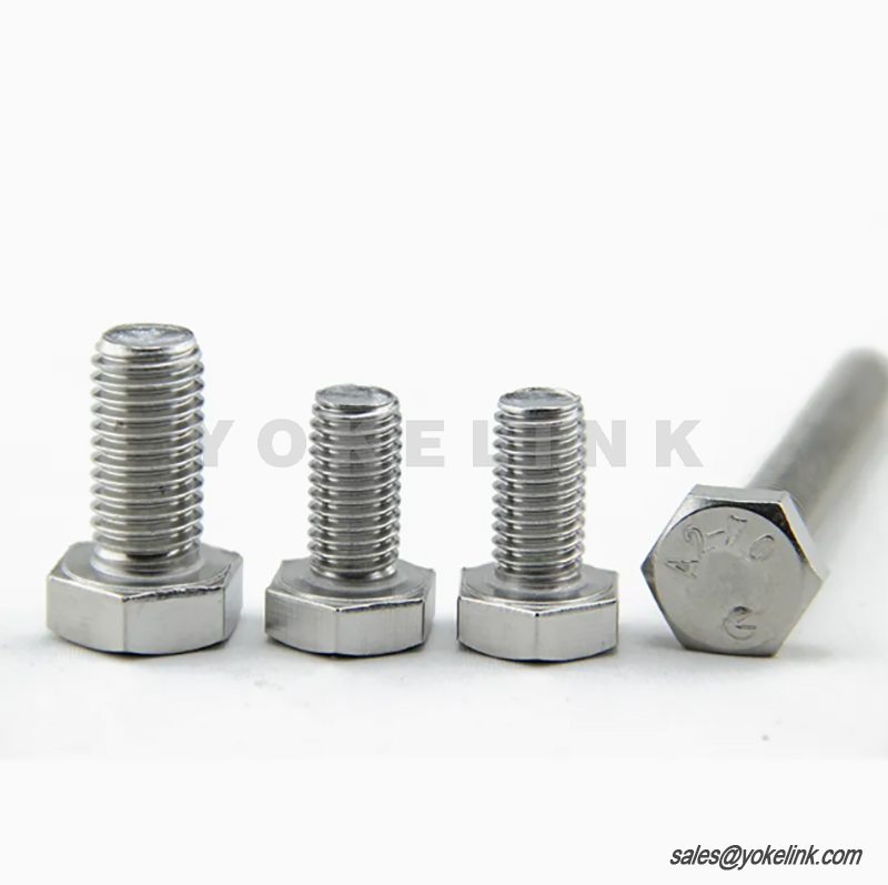 Rozsdamentes acél DIN931 DIN933 hüvelykes méretű, 1/2" 3/4" nehéz hatlapfejű csavar