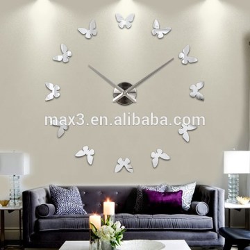 2017 Metal wall art decoration butterfly best selling wall clock for home decoration