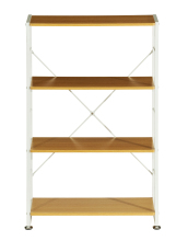 4-Tier Industrial Wood and Metal Open Bookcase