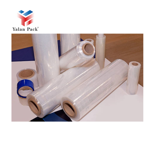 Mesin bale wrapping cast pe wrapping soft transparan menggunakan film stretch gulung besar