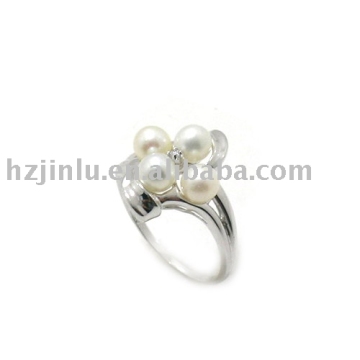 sterling silver pearl ring, pearl ring(R010314)