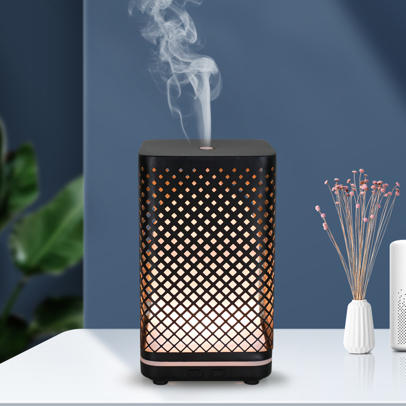 2022 Summer New USB Ultrasonic 7 LED Color Light 120ml Gridding Style OEM Essential Oil Aroma Diffuser Humidifier-3