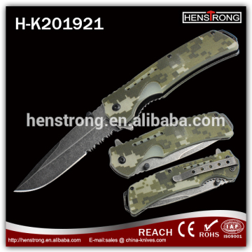 Professional Stone Wash Camo Handle Knife