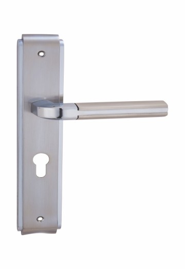 Embossed aluminum door handle with plate