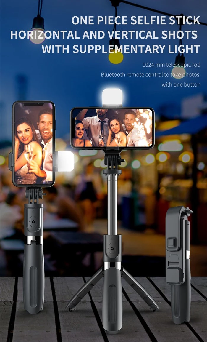 L02s LED Fill Light Tripod Bluetooth Selfie Stick for Phone Live