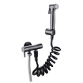 Pulverizador de banheiro de latão luxuoso preto fixado na parede para banheiro Misturador quente e frio mão shattaf conjunto de spray