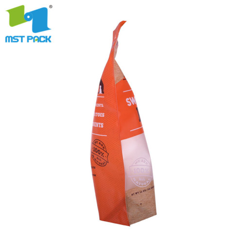 stand up pet dog food plastic package with resealable zipper