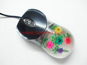 Real Flower Amber USB optical mouse