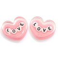 Resin Charms Hot Selling Neueste Produkte Heart LOVE Theme Niedliche bunte Harz Perlen Flat Back Aufkleber für Craft DIY