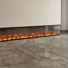 High-quality 3-sided glass can enjoy flames Decorate public spaces mutlicoloured simulated flames  fireplace