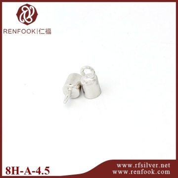 RenFook factory direct sale 925 sterling silver smooth leather cord end cap