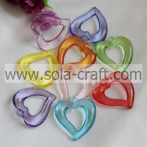 35 * 38MM Transparente Farben China Heart Beads Großhandel