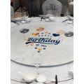 Decoraciones de cumpleaños redondas de tela de mesa impresa en Disney