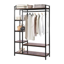 Large Free-Standing Metal Wood Clothing Rack
