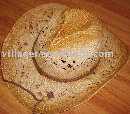 western raffia straw cowboy hat