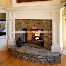 Hand made cheap and fine well polished white fireplace mantle used home decoration