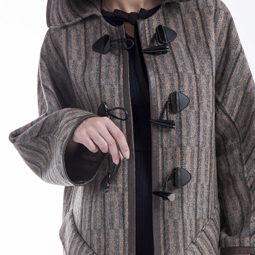 Striped hat cashmere overcoat