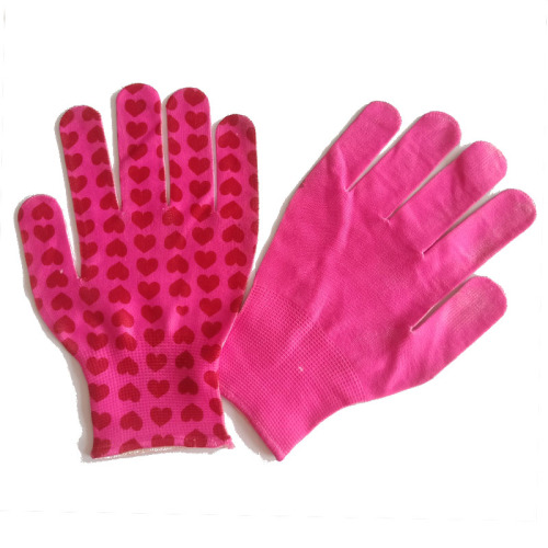 Red color garden working gloves