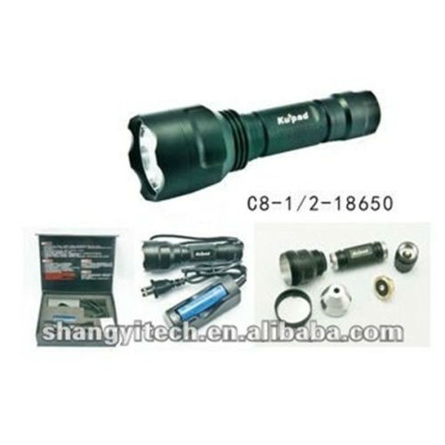 Multifunction Rechargeable Aluminum CREE LED police brand flashlight for hunting