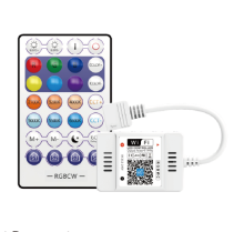 Wi-Fi RGBWW LED Controller with 28-Keys Remote Control: Easy Wireless Lighting Management
