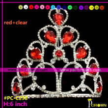 Red rhinstone tiaras pink crowns for pageants