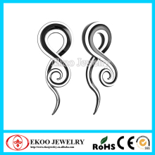 Black and White Pyrex Glass Spiral Ear Plugs