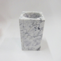 Support de brosse de bol placard en marbre blanc