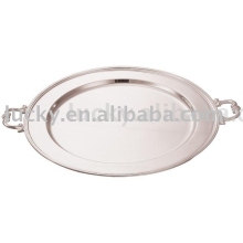 Silver Plated Round platter with Handles