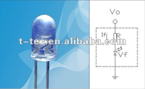 5mm Standard directivity led diode resistor for backlight 12V