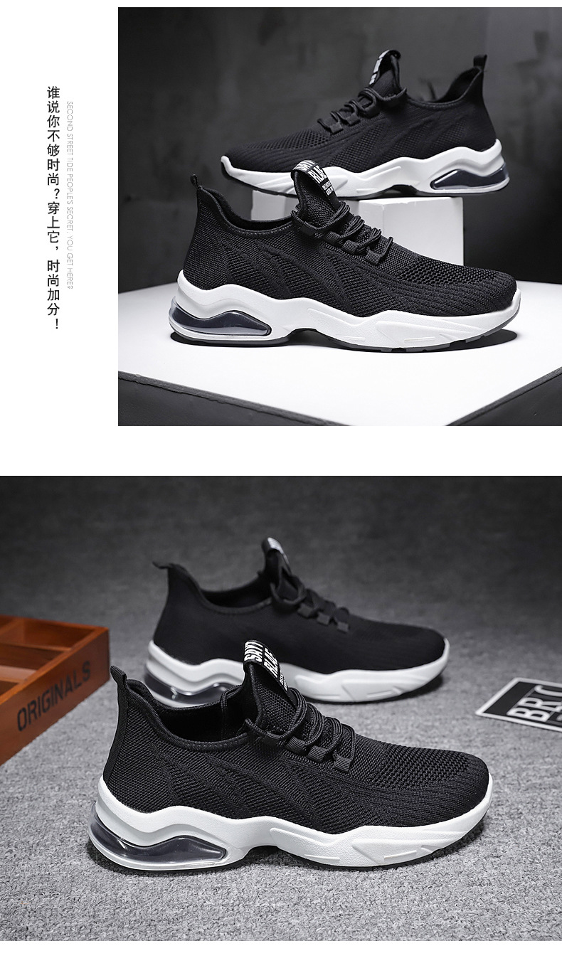 2021 men shoes Breathable Soft-soled Running Shoes Comfortable non-slip Flying Woven Air Cushion men's Shoes Sport