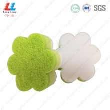 Flower shape scouring cleaning pad